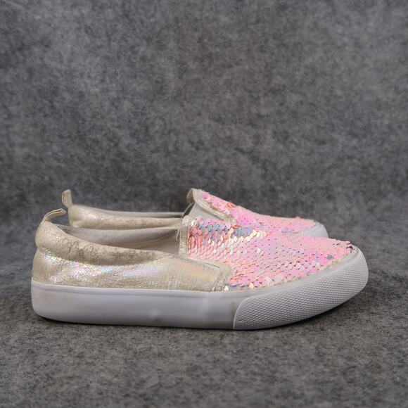 Cat & Jack Shoes Kids 2 Sneakers Slip On Casual Trainers Sequin Embellished Pink - Picture 1 of 11